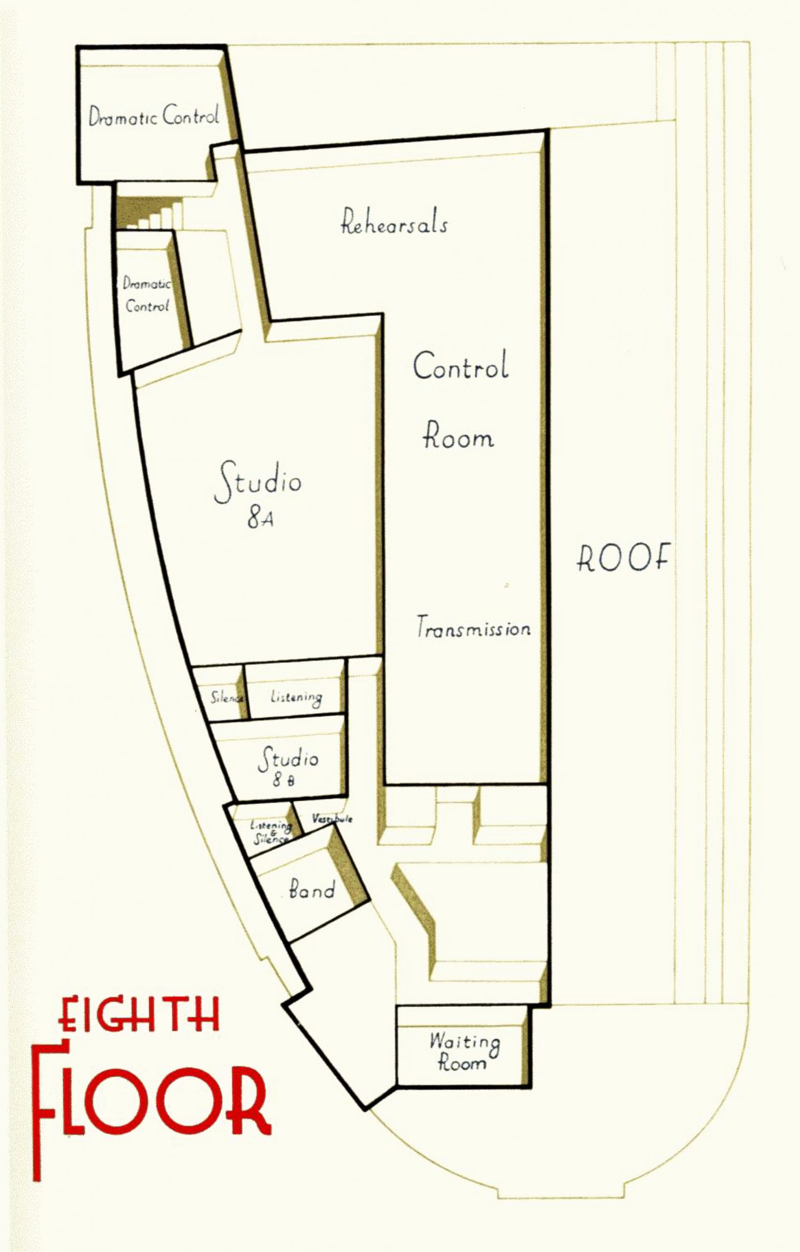 Diagram of the eighth floor