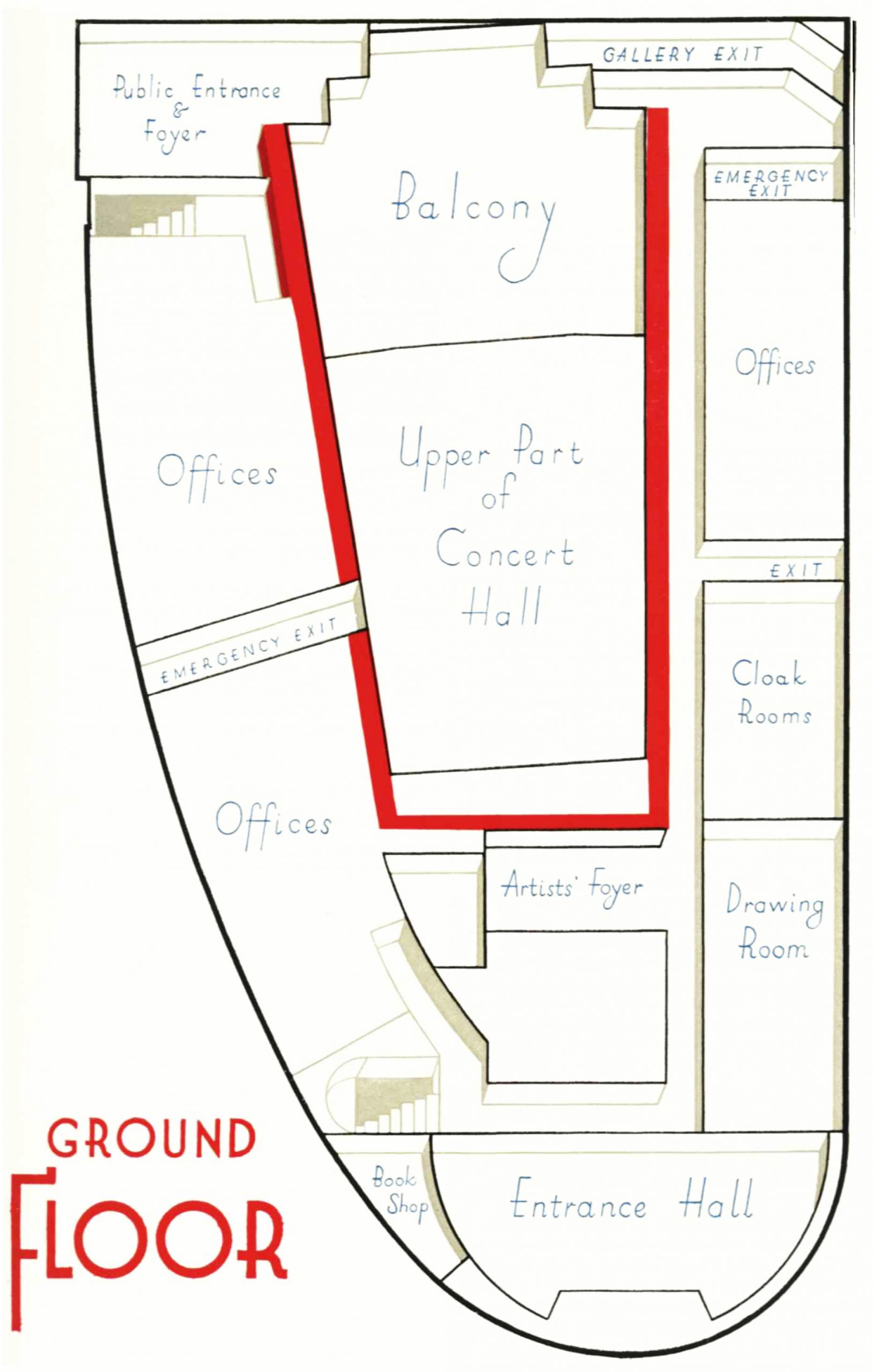 Diagram of the ground floor