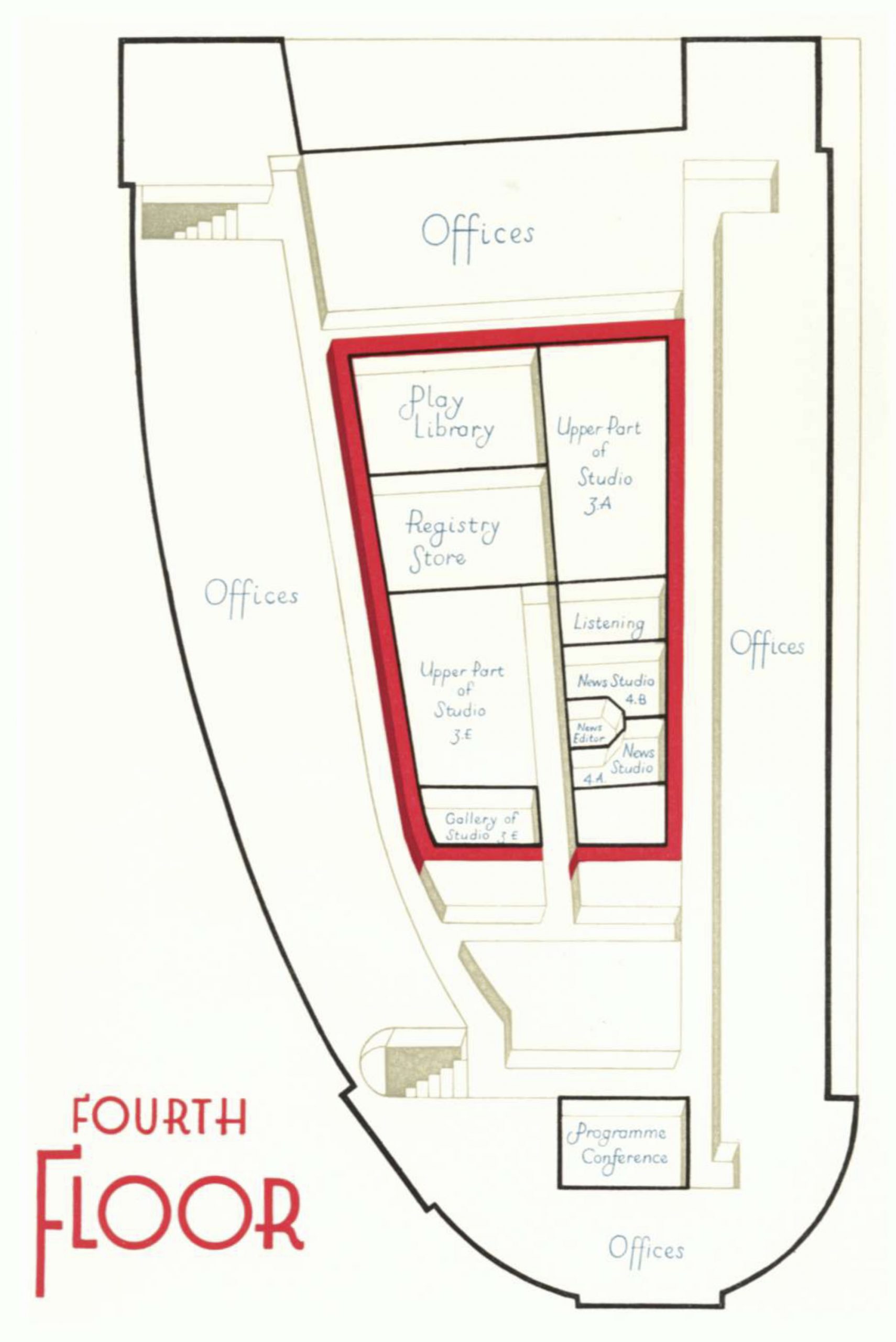 Diagram of the forth floor