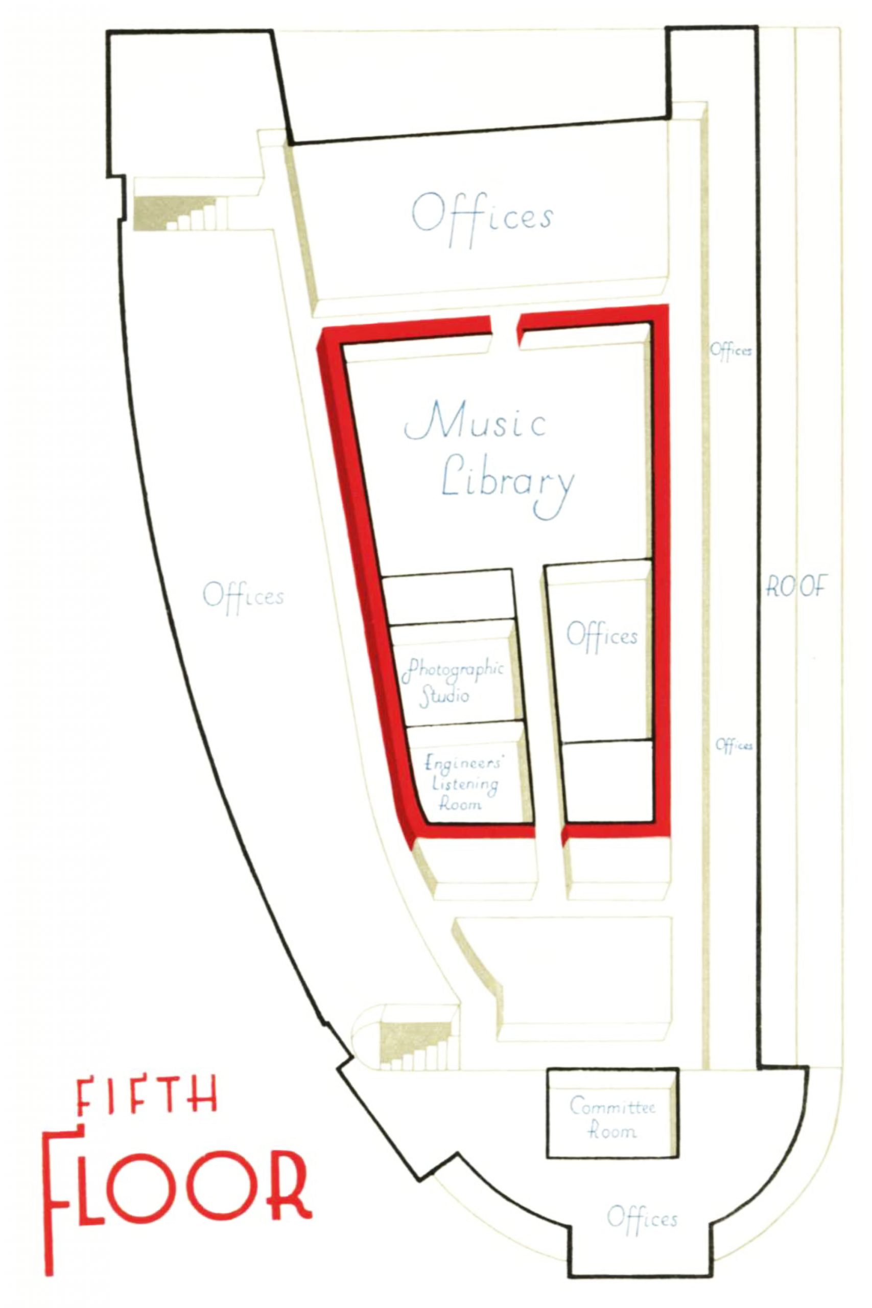 Diagram of the fifth floor