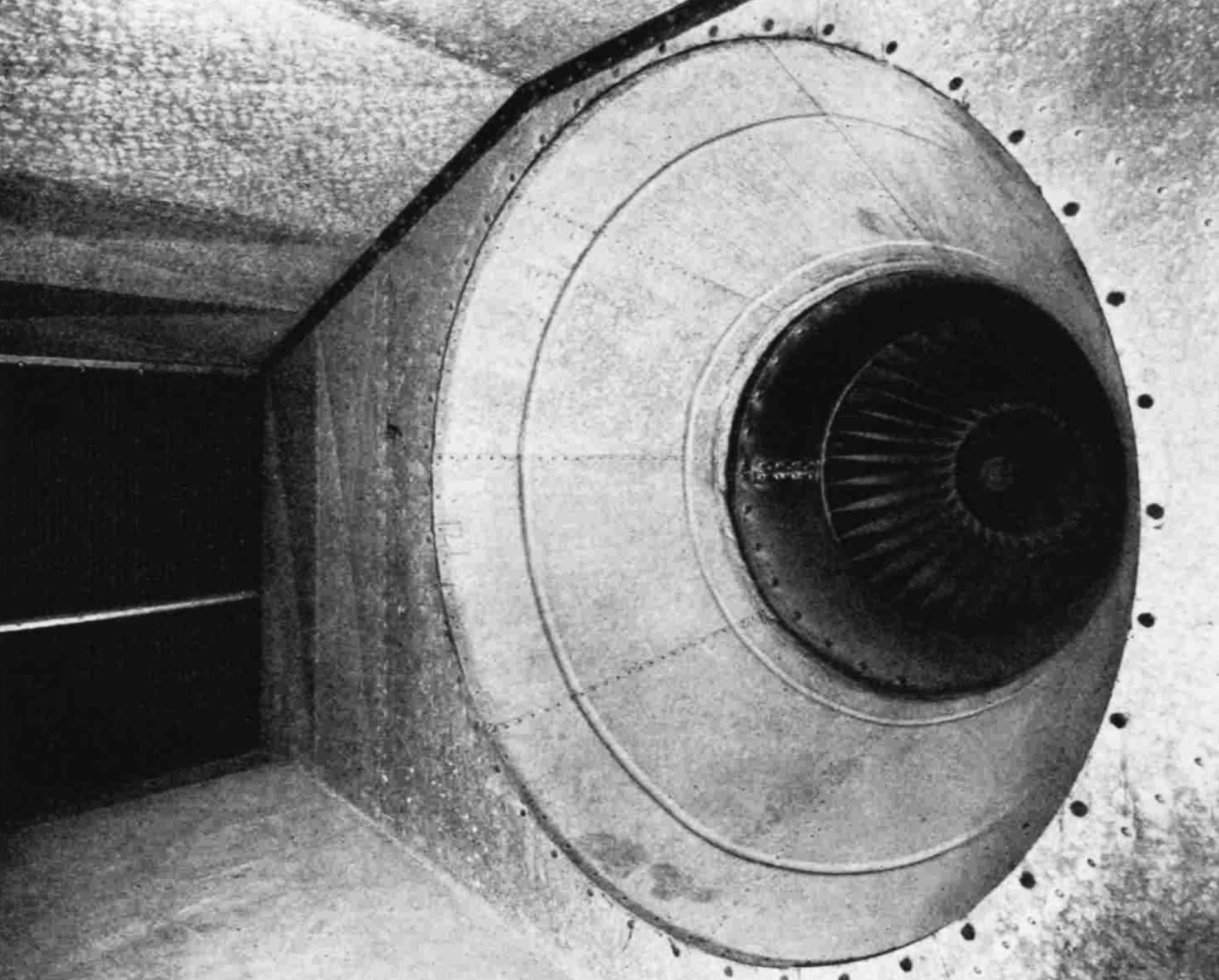 A massive circular duct through concrete