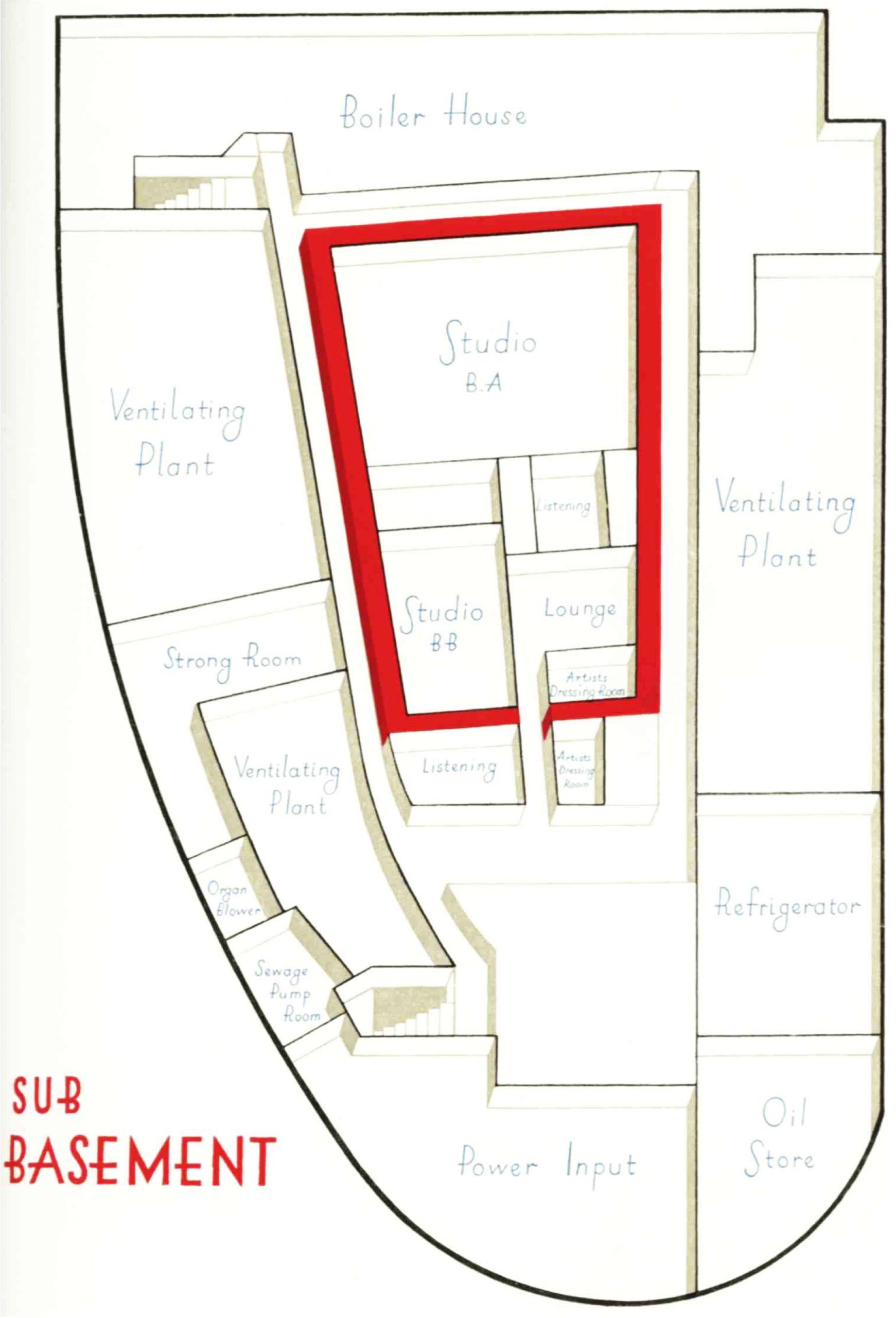 Diagram of the sub-basement